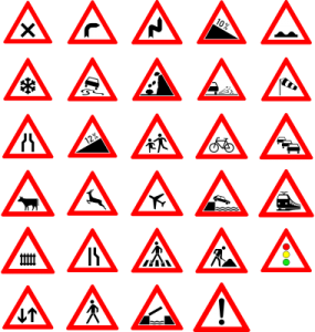 Signage and Traffic Safety Set of Images